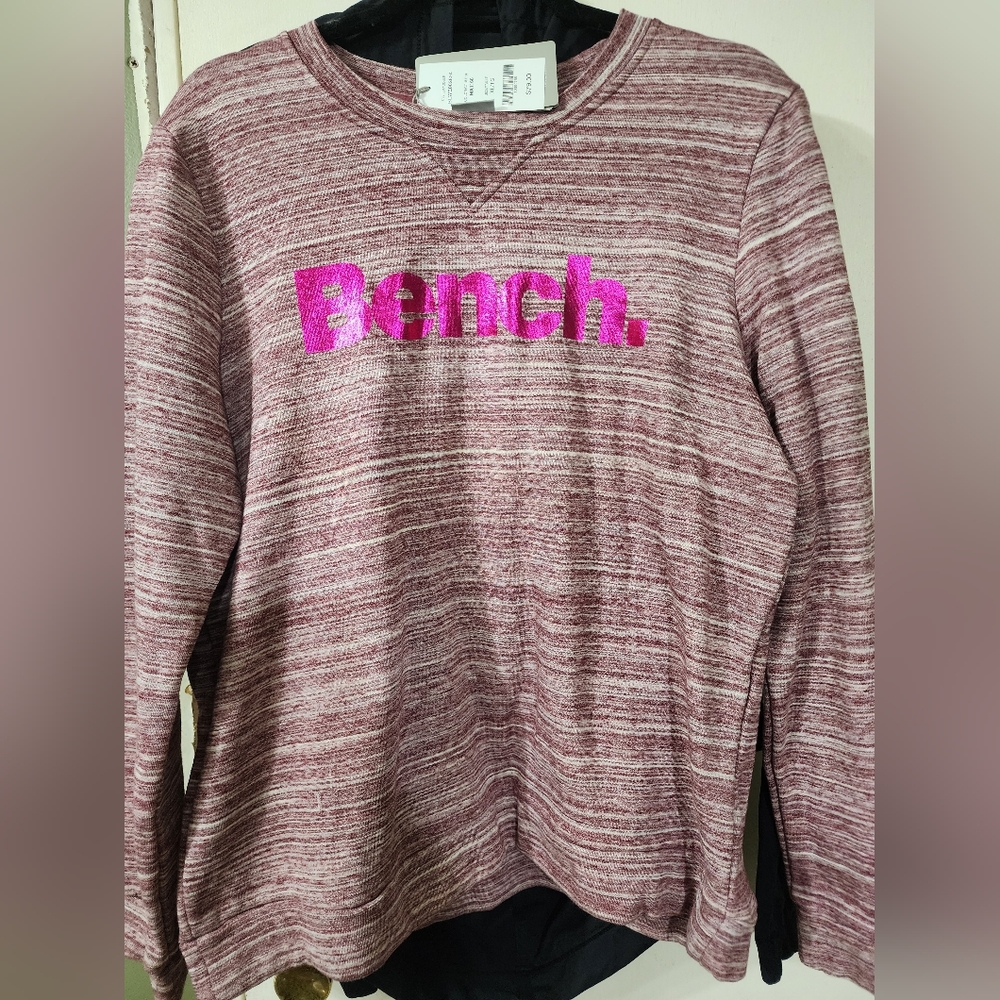 BNWT- Bench Sweater, Purplish color with bright pink lettering. Sz XL